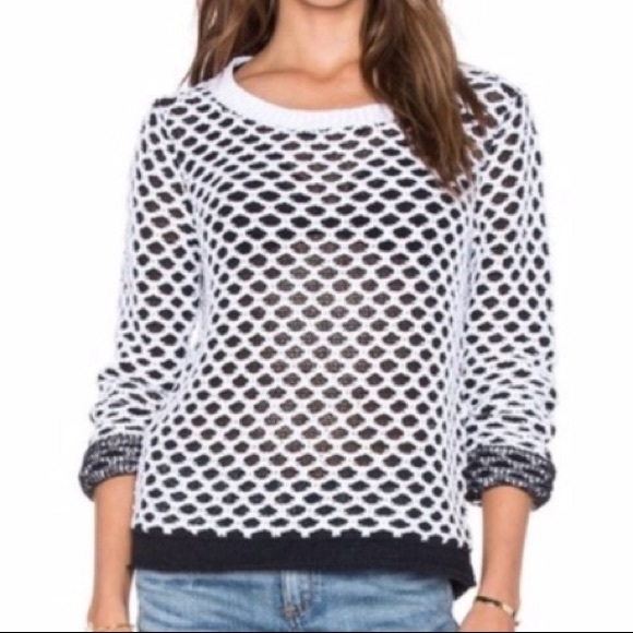 Rag & Bone Taryn Crochet Mesh Black White Sweater - Picture 9 of 9
